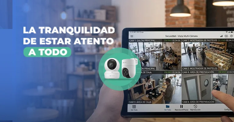 Cámara con vista de su casa en celular