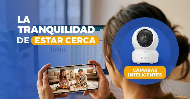 Cámara con vista de su casa en celular